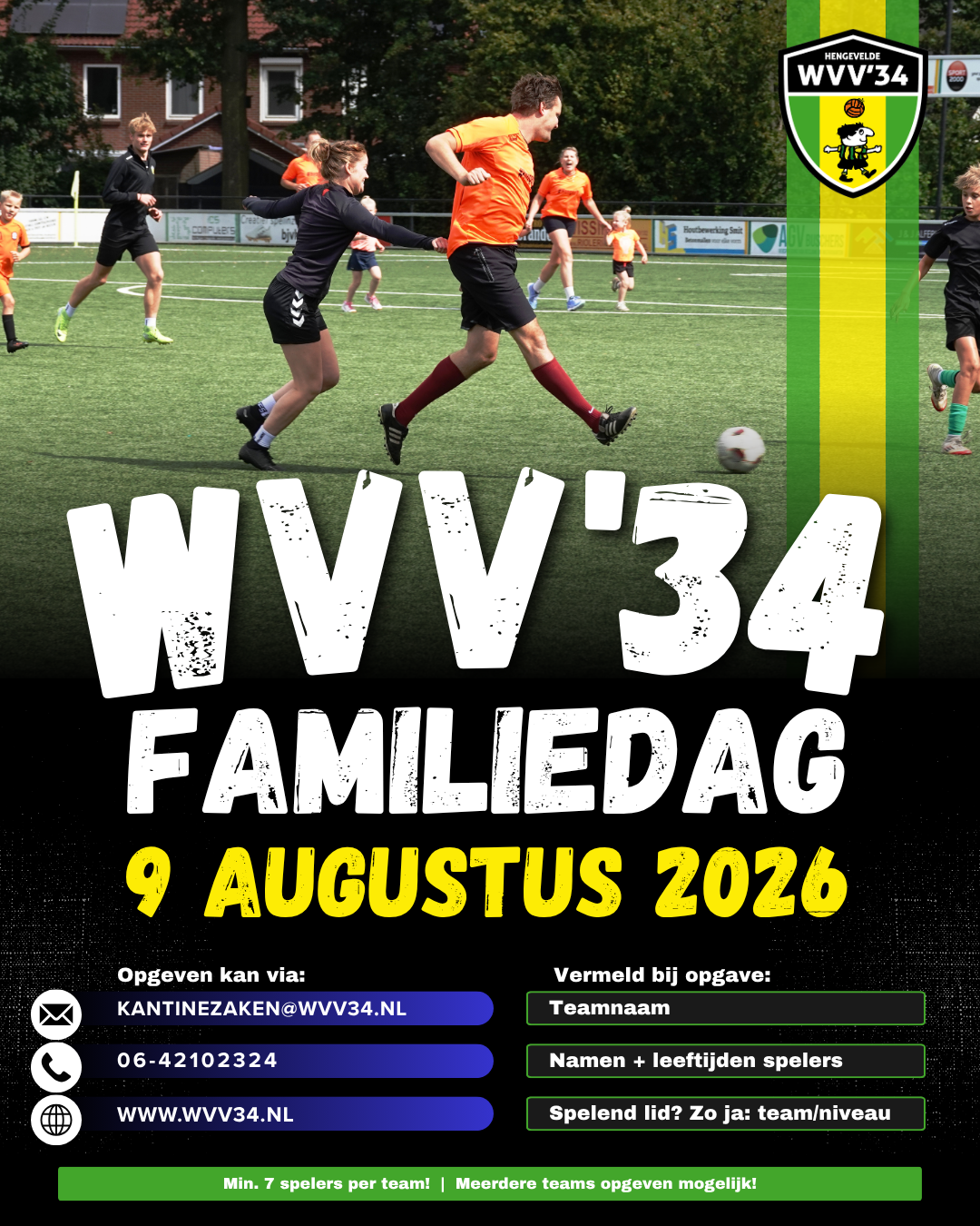 Familiedag WVV'34 9 augustus!