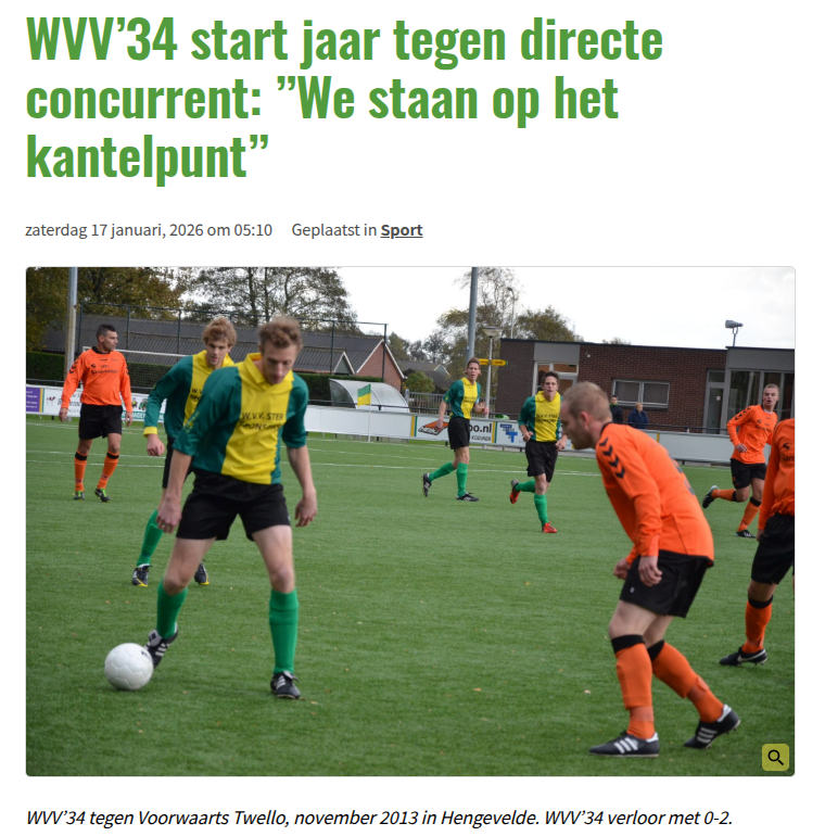 WVV’34 start jaar tegen directe concurrent: ”We staan op het kantelpunt”