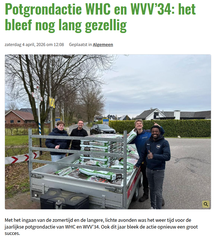 Potgrondactie WHC en WVV’34: het bleef nog lang gezellig