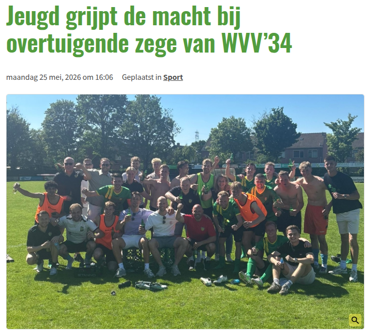 Jeugd grijpt de macht bij overtuigende zege van WVV’34