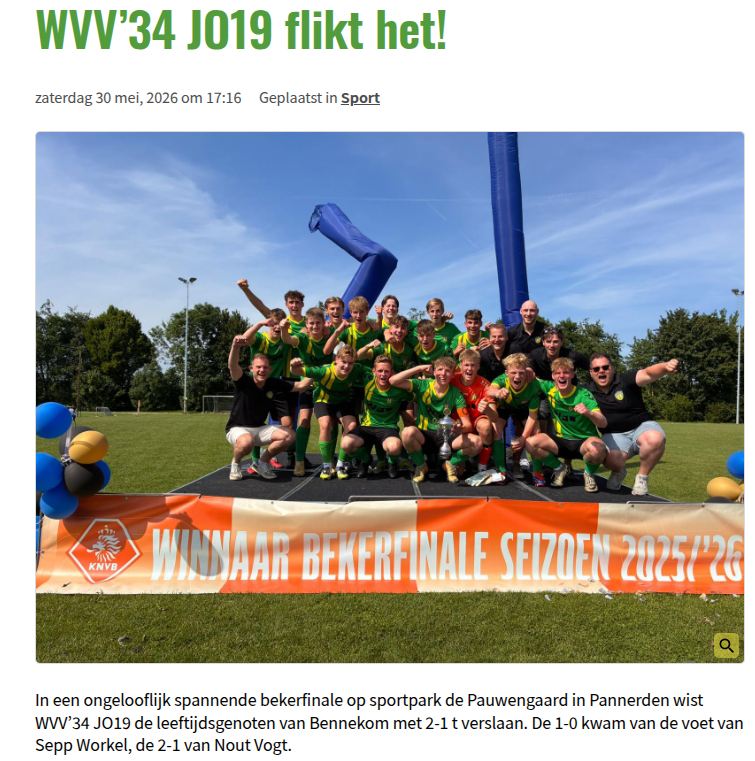WVV’34 JO19 flikt het!