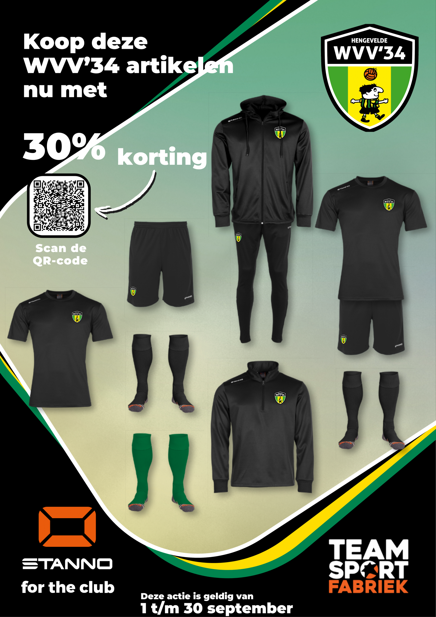 30% Korting op jouw trainingstenue in de gehele maand september!!