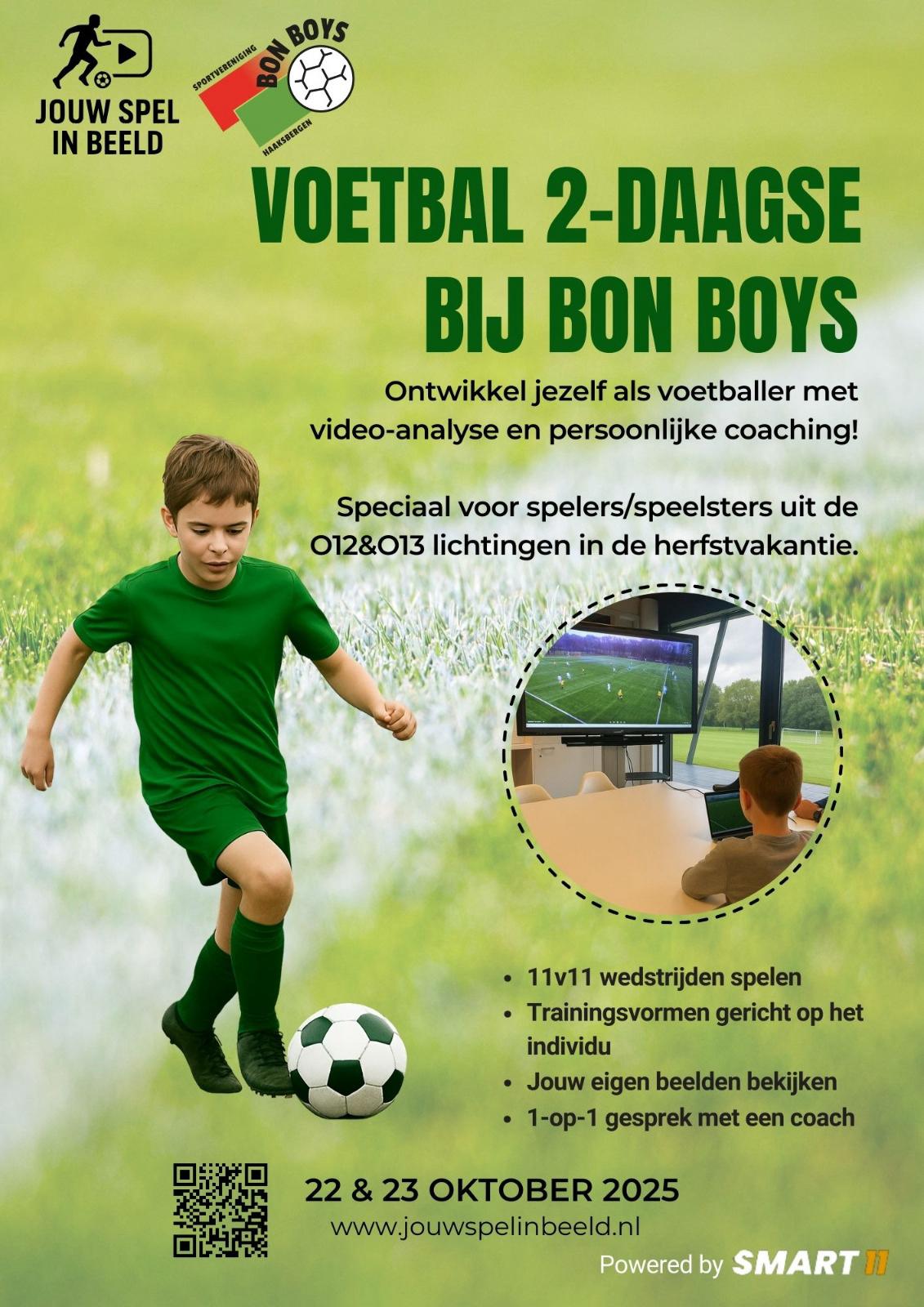 Jouw spel in beeld, voetbal 2 daagse voor JO12 en JO13 bij SV Bon Boys