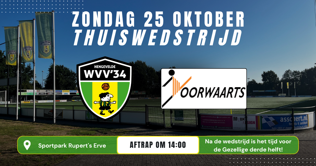 WVV'34 – Voorwaarts: voetbal én de Gezellige Derde Helft!