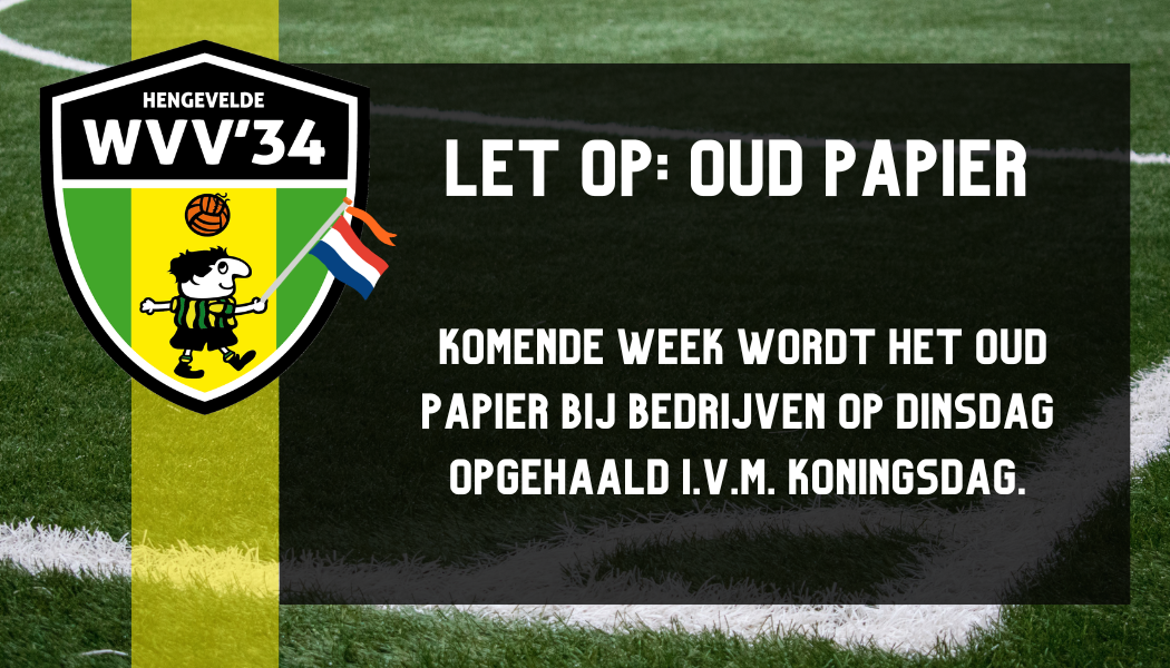 Oud papier eenmalig dag later opgehaald