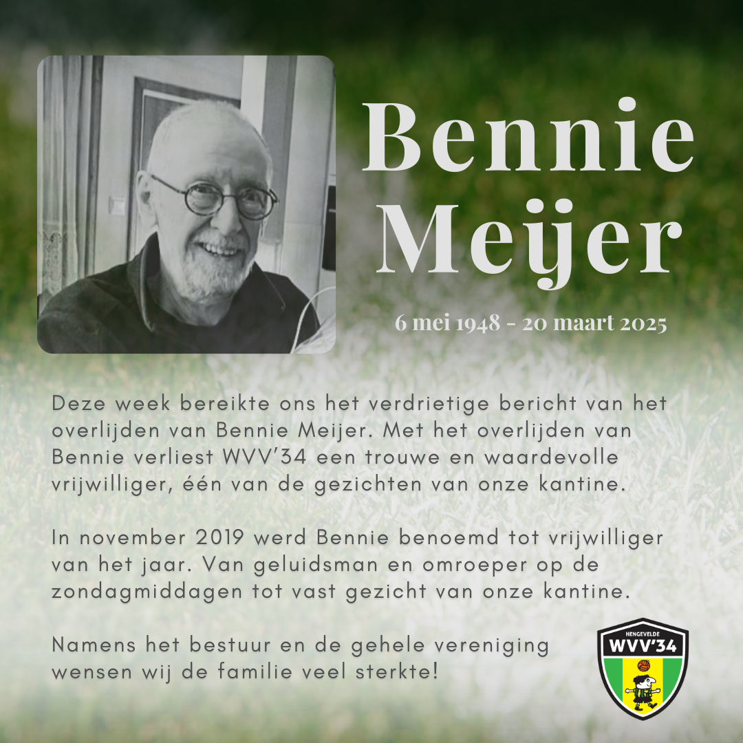 In Memoriam: Bennie Meijer