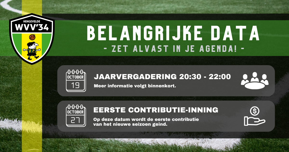 Belangrijke data – zet ze alvast in je agenda!