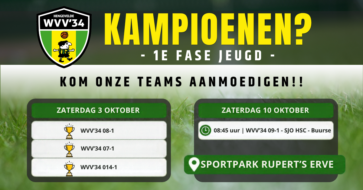 Nog één team op weg naar het kampioenschap!