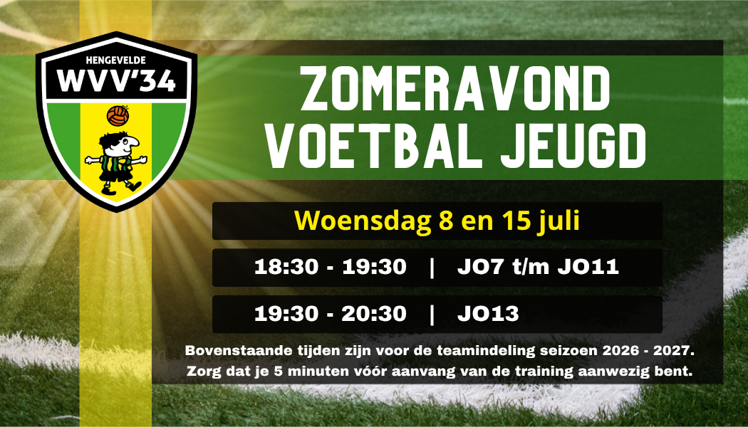 Zomeravondvoetbal voor de onderbouw.